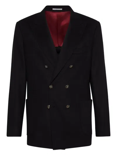 Brunello Cucinelli Blazer With Metal Buttons In Black