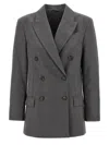 Brunello Cucinelli Grey Double-breasted Blazer