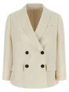 Brunello Cucinelli Double-breasted Blazer Blazers White In Neutral