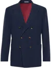 Brunello Cucinelli Double-breasted Blazer In Blue