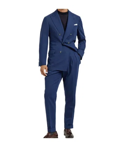 Brunello Cucinelli Double-breasted Blazer In Blue