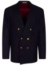 Brunello Cucinelli Tailored Double-breasted Jacket With Notch Lapels In Blue