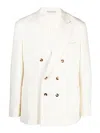 Brunello Cucinelli Linen Single-breasted Blazer Jacket In Blue
