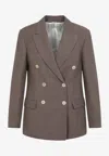 Brunello Cucinelli Double-breasted Blazer In Brown