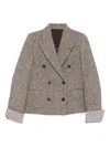 Brunello Cucinelli Double-breasted Wool Short Coat Clothing In Brown