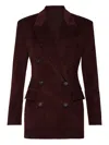 Brunello Cucinelli Oversized Double-breasted Cotton-corduroy Blazer In Burgundy