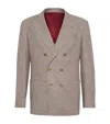 Brunello Cucinelli Men One-and-a-half Breasted Deconstructed Jacket In Checked Flannel In Multi