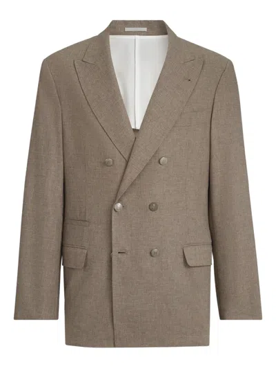 Brunello Cucinelli Double-breasted Blazer In Brown