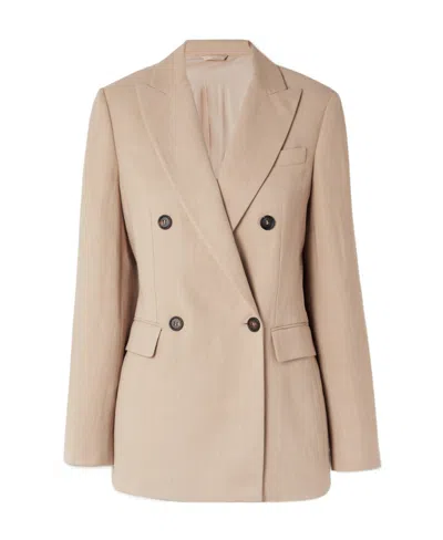 Brunello Cucinelli Double-breasted Blazer In Brown