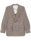 Brunello Cucinelli Double-breasted Blazer In Brown