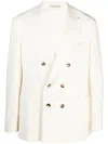 Brunello Cucinelli Linen Single-breasted Blazer Jacket In Blue