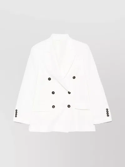 BRUNELLO CUCINELLI DOUBLE-BREASTED BLAZER FEATURING PEAK LAPELS