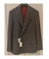 Brunello Cucinelli Double Breasted Blazer In Gray
