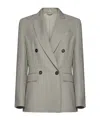 Brunello Cucinelli Double-breasted Blazer In Gray