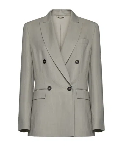 BRUNELLO CUCINELLI BRUNELLO CUCINELLI DOUBLE-BREASTED STRAIGHT HEM BLAZER