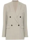 Brunello Cucinelli Double-breasted Blazer In Green