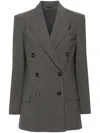 Brunello Cucinelli Grey Double-breasted Blazer In Grey