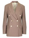 Brunello Cucinelli Double-breasted Blazer Jackets Brown