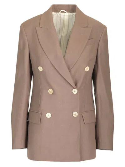 Brunello Cucinelli Double-breasted Blazer Jackets Brown