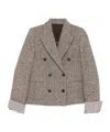 Brunello Cucinelli Double-breasted Wool Short Coat Clothing In Neutral