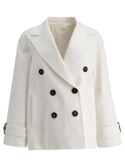 Brunello Cucinelli Double-breasted Blazer In White
