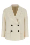 Brunello Cucinelli Double-breasted Blazer In White