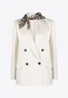Brunello Cucinelli Double-breasted White Jacket With Notched Lapel In White