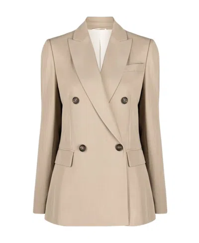 Brunello Cucinelli Double-breasted Button-fastening Jacket In Nude