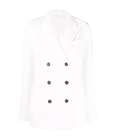 Brunello Cucinelli Double-breasted Button Jacket In White