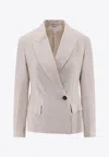 Brunello Cucinelli Double-breasted Linen Blazer