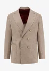 Brunello Cucinelli Double-breasted Buttoned Blazer In Neutral