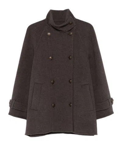 BRUNELLO CUCINELLI DOUBLE-BREASTED BUTTONED COAT