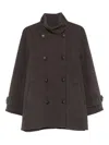 Brunello Cucinelli Double-breasted Buttoned Coat In Gray
