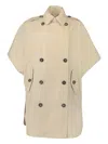 Brunello Cucinelli Double-breasted Cape Coat In Neutral