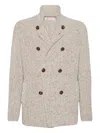 Brunello Cucinelli Cardigan With Metal Buttons In Neutral
