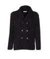 Brunello Cucinelli Double-breasted Cashmere And Silk Blend Cardigan In Black