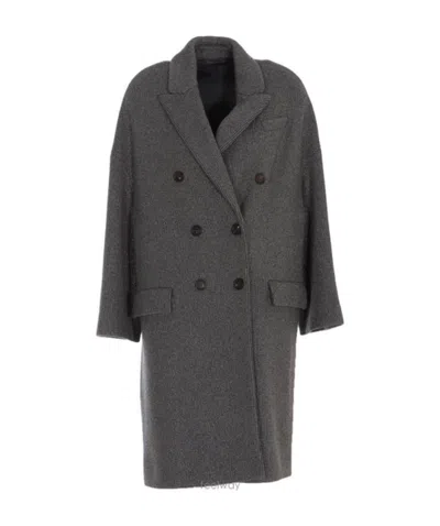 Brunello Cucinelli Double-breasted Cashmere-blend Coat In Black