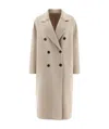 Brunello Cucinelli Double-breasted Cashmere Coat In Nude