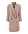 Brunello Cucinelli Double-breasted Coat Structured Back Vent In Nude