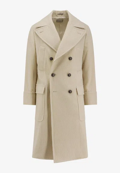 BRUNELLO CUCINELLI DOUBLE-BREASTED CASHMERE COAT