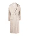 Brunello Cucinelli Double-breasted Checked Coat In Nude