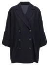 Brunello Cucinelli 'shiny Cuff Details' Caban Coat
