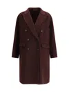 Brunello Cucinelli Double-breasted Coat With Peaked Lapels And Button Detailing
