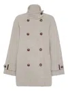 Brunello Cucinelli Hand-finished Caban Jacket In Gray