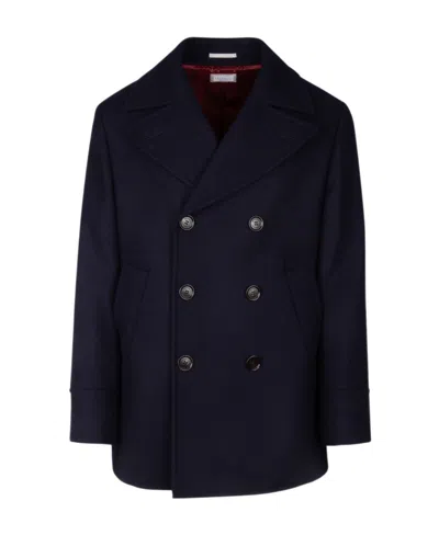 Brunello Cucinelli Double-breasted Coat In Black