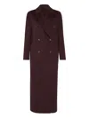Brunello Cucinelli Brown Cashmere Coat With Monile Detailing In Brown