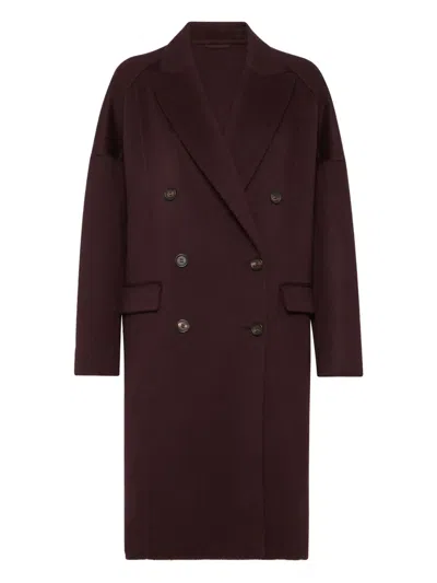 Brunello Cucinelli Double-breasted Coat In Brown