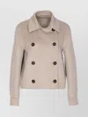 Brunello Cucinelli Double-breasted Coat Featuring Side Pockets In Neutral
