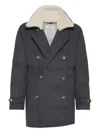 Brunello Cucinelli One-and-a-half-breasted Down Coat In Gray