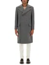 Brunello Cucinelli Men Double-breasted Coat In Grey